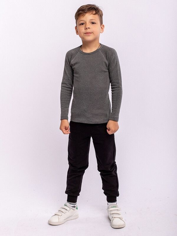 Новинка! Стильная лонгслив футболка для мальчика в графитовом цвете, размер 134! Только сегодня по акционной цене! Поторопитесь сделать заказ!