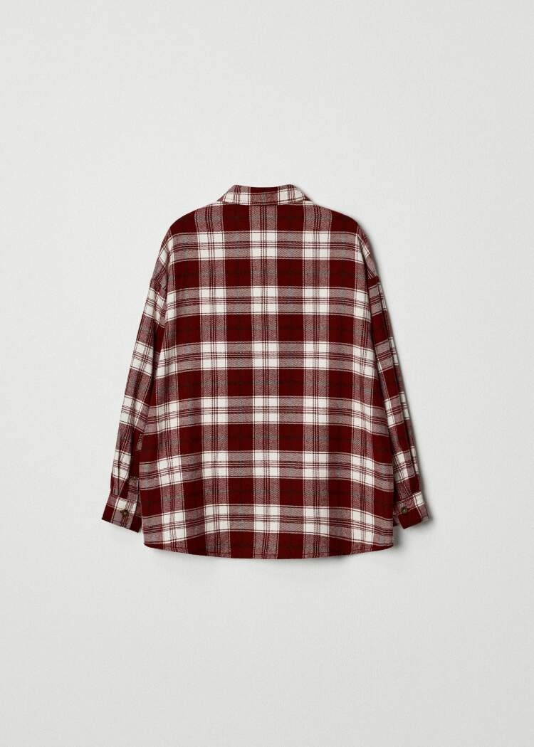 Рубашка для девочек, размер 110 артикул: ор1186 цвет бордовый