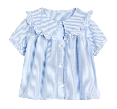 блуза для девочек, размер 122 артикул: ор844б цвет голубой