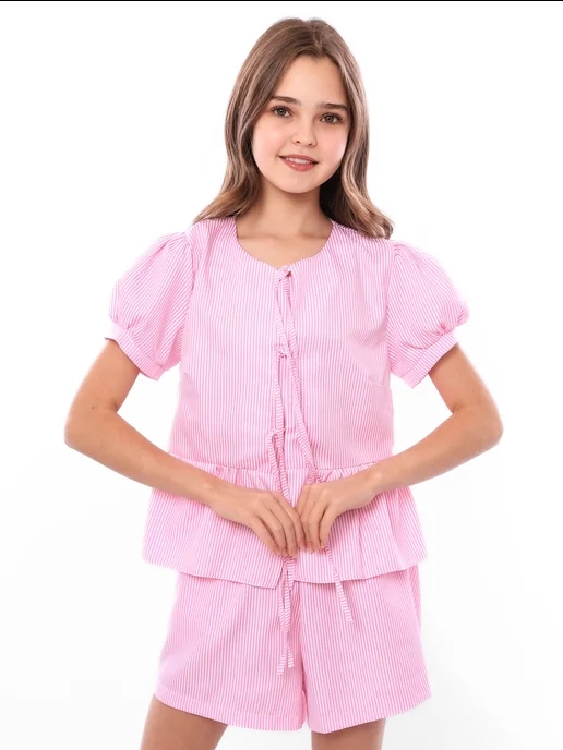 блуза для девочки артикул 208 ozkg размер 122 цвет т.розовый