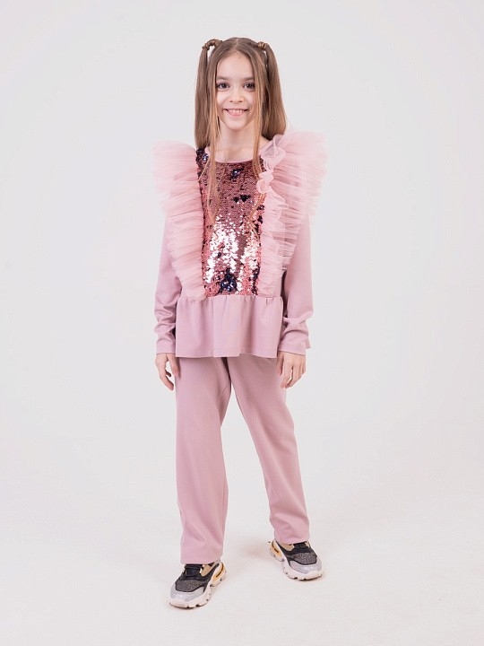 блуза для девочки размер 122 цвет т.розовый
