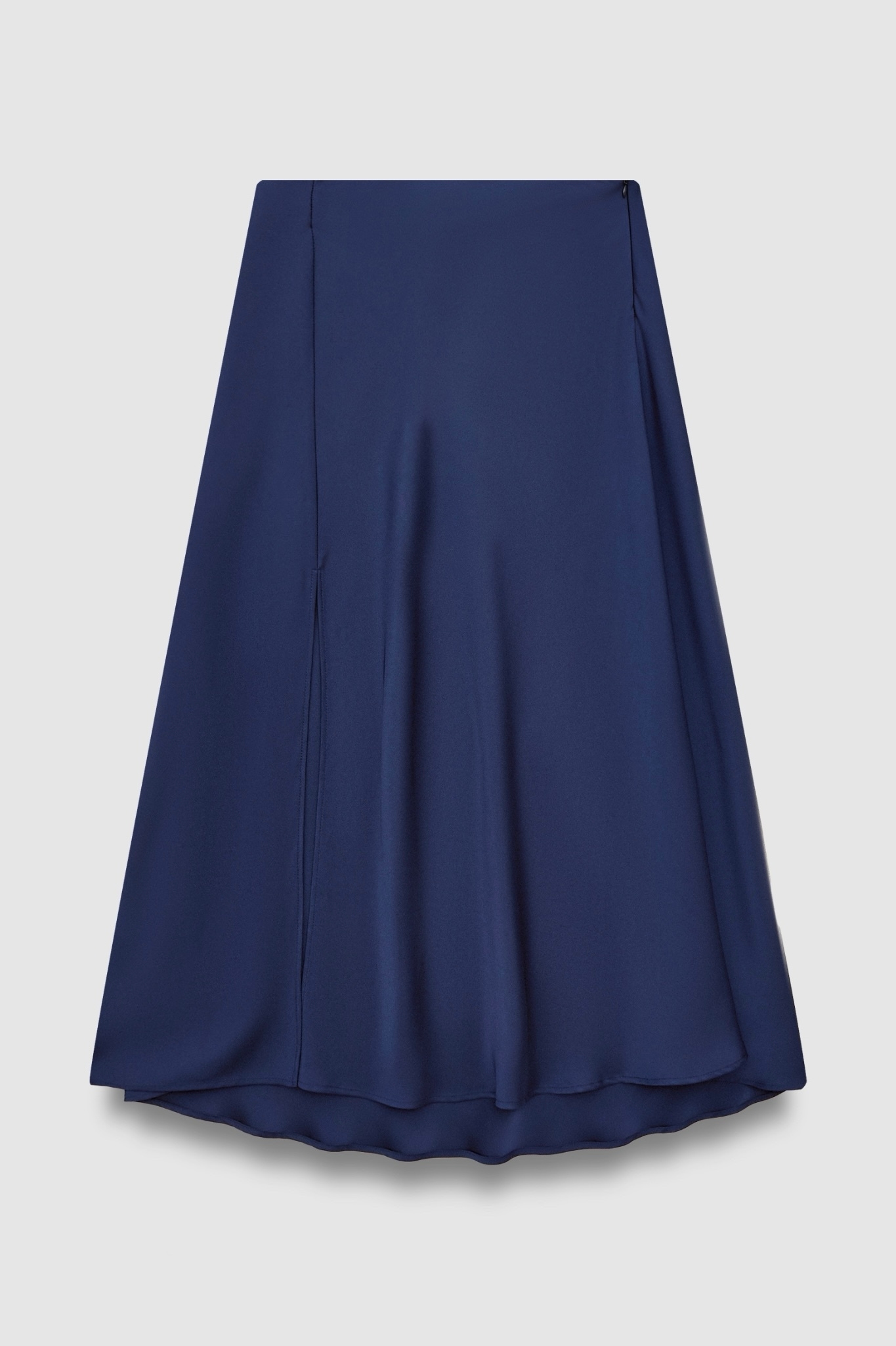 Юбка миди из темно-синего атласа Размер L