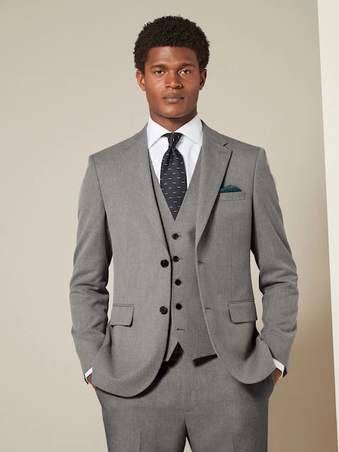 Серый приталенный пиджак с фактурной текстурой Размер М