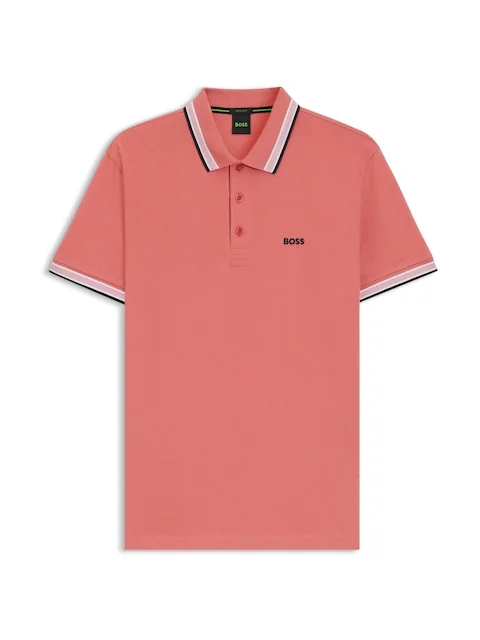 Рубашка-поло BOSS темно-розового цвета, стандартного кроя, с воротником-стойкой Paddy Размер M