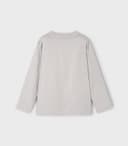 Серый лонгслив с оригинальным принтом для подростков 146-152 см – комфорт и стиль на каждый день!