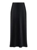 Черная атласная юбка миди Размер M