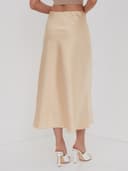 Юбка миди из атласа цвета шампанского и золота Размер M