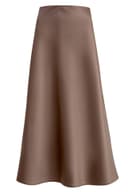 Юбка миди из атласа шоколадно-коричневого цвета Размер M