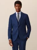 Ярко-синий приталенный фактурный пиджак Размер М