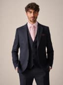 Navy Blue Slim Fit Textured Suit JacketРазмер М