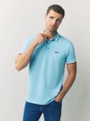 Рубашка-поло BOSS Blue Chrome, стандартный крой, с воротником-стойкой Paddy Размер M
