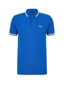 Рубашка-поло BOSS, сине-белая, стандартного кроя, с воротником Paddy Размер M