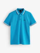 Темно-синяя рубашка-поло BOSS, стандартный крой, с воротником-стойкой Paddy Размер M